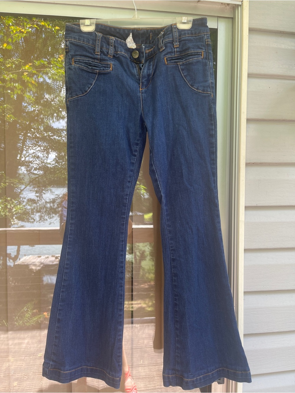 Free People Low Rise Indigo Flare Jeans